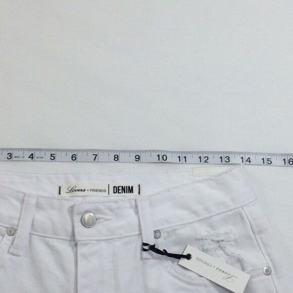 Lover's + Friends White Jeremy Distress Denim Jeans Size 25 - Picture 5 of 8